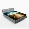 thumbnail image 1 of Ambesonne Landscape Fitted Sheet, Roads Travel Clouds, Queen Size, Brown Teal, 1 of 2