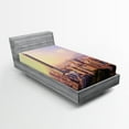 thumbnail image 1 of Ambesonne Landscape Fitted Sheet, Skyline Taipei Taiwan, Twin XL Size, Multicolor, 1 of 3
