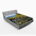 thumbnail image 1 of Ambesonne Landscape Fitted Sheet, Snowy Alps Mountain, Full Size, Green Blue, 1 of 3