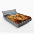 thumbnail image 1 of Ambesonne Landscape Fitted Sheet, South Africa Desert, Queen Size, Sky Blue and Marigold, 1 of 2