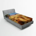 thumbnail image 1 of Ambesonne Landscape Fitted Sheet, South Africa Desert, Twin Size, Sky Blue and Marigold, 1 of 2