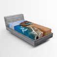 thumbnail image 1 of Ambesonne Landscape Fitted Sheet, Summer Beach Spain, Twin XL Size, Blue Brown, 1 of 3