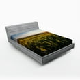 thumbnail image 1 of Ambesonne Landscape Fitted Sheet, Sunset Flower Field, Full Size, Yellow Green Blue, 1 of 2