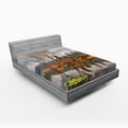 thumbnail image 1 of Ambesonne Landscape Fitted Sheet, Tamblingan Bali Lake, Full Size, Brown and Grey, 1 of 3