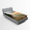 thumbnail image 1 of Ambesonne Landscape Fitted Sheet, Tropic Botanic Forest, Twin Size, Turquoise Peach, 1 of 2