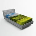 thumbnail image 1 of Ambesonne Landscape Fitted Sheet, Tuscany Italy Farms, Twin Size, Sky Blue Apple Green, 1 of 2