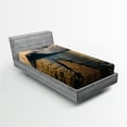 thumbnail image 1 of Ambesonne Landscape Fitted Sheet, Wooden Pier on Lake, Twin XL Size, Multicolor, 1 of 2
