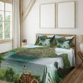 thumbnail image 1 of Ambesonne Landscape Fitted & Top Sheet Set with Shams, Cliff in Philippines, Green Brown Blue, 1 of 4