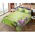 thumbnail image 1 of Ambesonne Landscape Fitted & Top Sheet Set with Shams, Mushroom Flower Magic, Green Purple, 1 of 5
