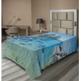 thumbnail image 1 of Ambesonne Landscape Flat Sheet, Calm Still Water Rocks, Twin Size, Blue Grey Green, 1 of 1