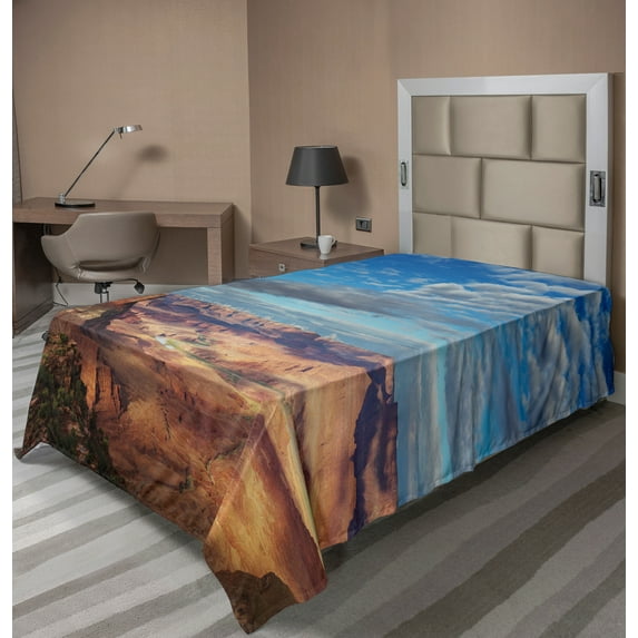 Ambesonne Landscape Flat Sheet, Canyonlands Utah Valley, TwinXL Size, Multicolor