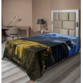 thumbnail image 1 of Ambesonne Landscape Flat Sheet, Colorado Village, TwinXL Size, Green Blue, 1 of 1
