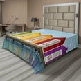 thumbnail image 1 of Ambesonne Landscape Flat Sheet, Colorful Cabins Sea, Queen Size, Multicolor, 1 of 1