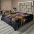 thumbnail image 1 of Ambesonne Landscape Flat Sheet, Forest Night Swamp Art, King Size, Multicolor, 1 of 1