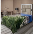 thumbnail image 1 of Ambesonne Landscape Flat Sheet, High Mountains and Forest, Twin Size, Olive Green Multicolor, 1 of 1