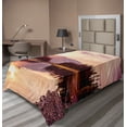 thumbnail image 1 of Ambesonne Landscape Flat Sheet, Jackson Lake in USA, Twin Size, Peach Pale Yellow, 1 of 1