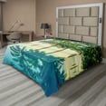 thumbnail image 1 of Ambesonne Landscape Flat Sheet, Pool Nearly Beach, Queen Size, Green Blue, 1 of 1