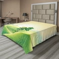 thumbnail image 1 of Ambesonne Landscape Flat Sheet, Sunrise on Rural Valley, Queen Size, Cream Fern Green, 1 of 1