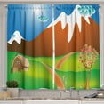 thumbnail image 1 of Ambesonne Landscape Kitchen Curtains, Cartoon Country Scene, 55"x39", Multicolor, 1 of 3