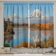 thumbnail image 1 of Ambesonne Landscape Kitchen Curtains, Grand Teton Oxbow Bend, 55"x39", Multicolor, 1 of 3