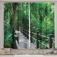 thumbnail image 1 of Ambesonne Landscape Kitchen Curtains, Jungle Bridge Forest View, 55"x36", Fern Green and Purpleblue, 1 of 1