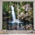 thumbnail image 1 of Ambesonne Landscape Kitchen Curtains, Waterfall Rocks Scenery, 55"x45", Olive Green Pale Camel, 1 of 1