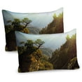 thumbnail image 1 of Ambesonne Landscape Pillow Sham 2 Pack, Nepal Forest Majestic, 30"x20", Green Pale Yellow, 1 of 3