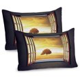 thumbnail image 1 of Ambesonne Landscape Pillow Sham 2 Pack, Spring Birds Country, 26"x20", Grey Marigold Brown, 1 of 3