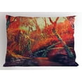 thumbnail image 1 of Ambesonne Landscape Pillow Sham, Autumn Fall Scenery, 26" X 20", Orange Purple, 1 of 2