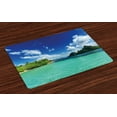thumbnail image 1 of Ambesonne Landscape Place Mats Set of 4, Botanic Sea Mountain, Standard Size, Turquoise Blue Green, 1 of 4