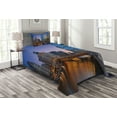 thumbnail image 1 of Ambesonne Landscape Quilted Bedspread Set 2 Pcs, Chicago River Scenery, Twin Size, Multicolor, 1 of 3