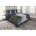 thumbnail image 1 of Ambesonne Landscape Quilted Bedspread Set 3 Pcs, America Cliffs Scene, Queen Size, Green Blue White, 1 of 3