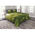 thumbnail image 1 of Ambesonne Landscape Quilted Bedspread Set 3 Pcs, Summer Park Hamburg, Queen Size, Green, 1 of 3
