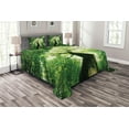 thumbnail image 1 of Ambesonne Landscape Quilted Bedspread Set 3 Pcs, Summer Rays in Wild, King Size, Green, 1 of 3
