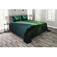 thumbnail image 1 of Ambesonne Landscape Quilted Bedspread Set 3 Pcs, Wooden Bridge Solar, Queen Size, Fern Green Dark Blue, 1 of 3