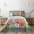 thumbnail image 1 of Ambesonne Landscape Quilted Coverlet 2 Pcs, Carnival Many Rides, Twin Size, Multicolor, 1 of 4