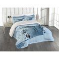 thumbnail image 1 of Ambesonne Landscape Quilted Coverlet 3 Pcs, Mountains with Snow, King Size, Petrol Blue, 1 of 4