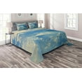 thumbnail image 1 of Ambesonne Landscape Quilted Coverlet 3 Pcs, Sunrise Foggy Morning, King Size, Navy Cream, 1 of 2