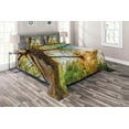thumbnail image 1 of Ambesonne Landscape Quilted Coverlet 3 Pcs, Vibrant Summer Sky, Queen Size, Green Brown, 1 of 2