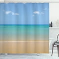 thumbnail image 1 of Ambesonne Landscape Shower Curtain, Calm Beach Hot Sun, 69"Wx75"L, Cream Turquoise, 1 of 4