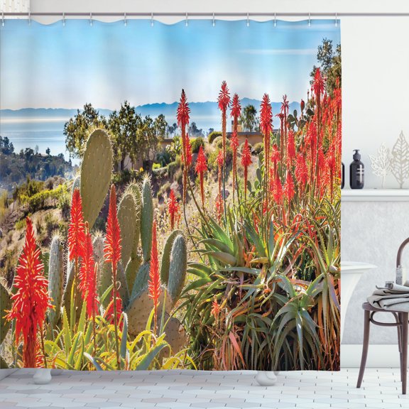 Ambesonne Landscape Shower Curtain, Desert Mountain Photo, 69"Wx75"L, Multicolor