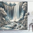 thumbnail image 1 of Ambesonne Landscape Shower Curtain, Expressive Waterfall Art, 69"Wx75"L, Blue Grey Pale Sepia, 1 of 1