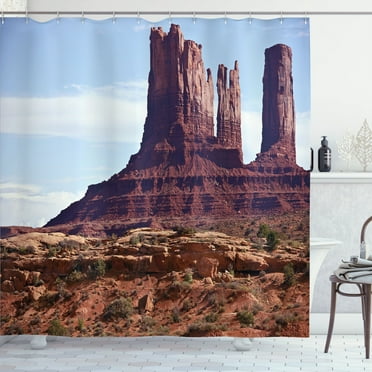 Ambesonne Landscape Shower Curtain, Grand Canyon Cliff, 69"Wx70"L, Brown