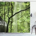 thumbnail image 1 of Ambesonne Landscape Shower Curtain, Jungle Waterfall Tree, 69"Wx75"L, Green Brown, 1 of 5