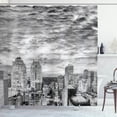 thumbnail image 1 of Ambesonne Landscape Shower Curtain, New York Skyscraper, 69"Wx75"L, Black White, 1 of 5