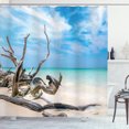 thumbnail image 1 of Ambesonne Landscape Shower Curtain, Seascape Sandy Beach, 69"Wx75"L, Turquoise Sky Blue, 1 of 5