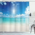 thumbnail image 1 of Ambesonne Landscape Shower Curtain, Sky and Tropical Sea, 69"Wx84"L, Cream Turquoise White, 1 of 4