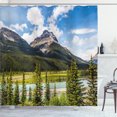 thumbnail image 1 of Ambesonne Landscape Shower Curtain, Spring Canadian Day, 69"Wx84"L, Green Blue, 1 of 5