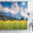 thumbnail image 1 of Ambesonne Landscape Shower Curtain, Summer Mountain Tranquil, 69"Wx84"L, Yellow Green Blue, 1 of 4