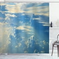 thumbnail image 1 of Ambesonne Landscape Shower Curtain, Sunrise Foggy Morning, 69"Wx84"L, Navy Cream, 1 of 4